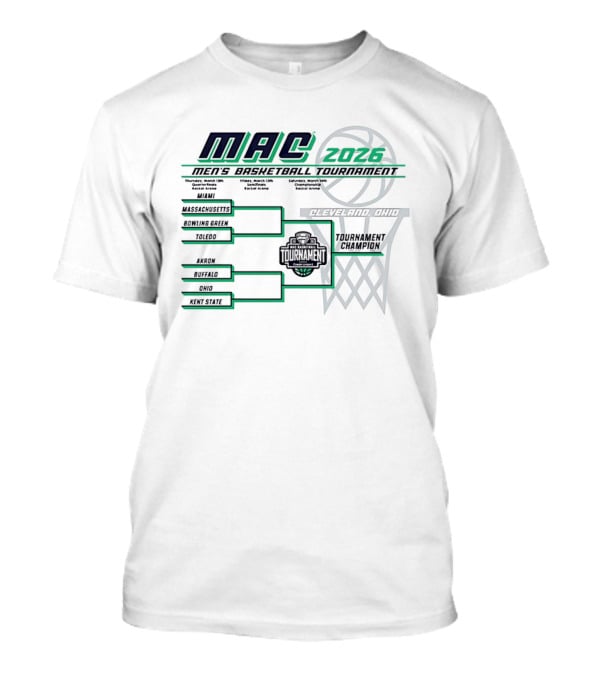 2026 MAC Men's Basketball Tournament Bracket In Cleveland Ohio T-Shirt