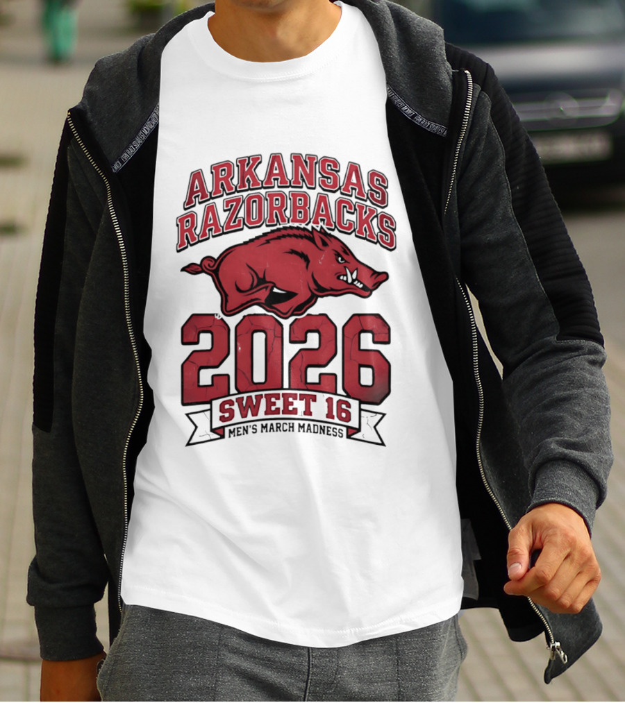 Arkansas Razorbacks 2026 Sweet 16 Men's March Madness T-Shirt