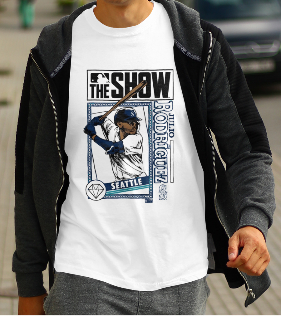 MLB The Show Julio Rodriguez Seattle Mariners Caricature 44 T-Shirt