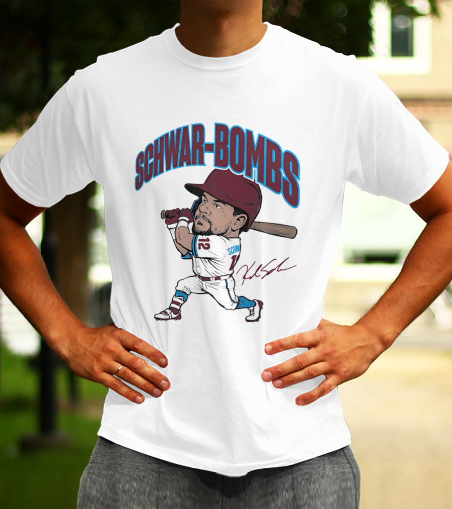 SchwarBombs Kyle Schwarber Philadelphia Phillies Caricature T-Shirt