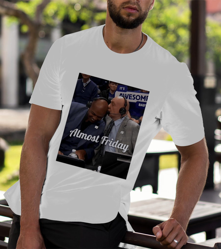 Dick Vitale Kissing Charles Barkley Almost Friday It's Awesome Baby T-Shirt