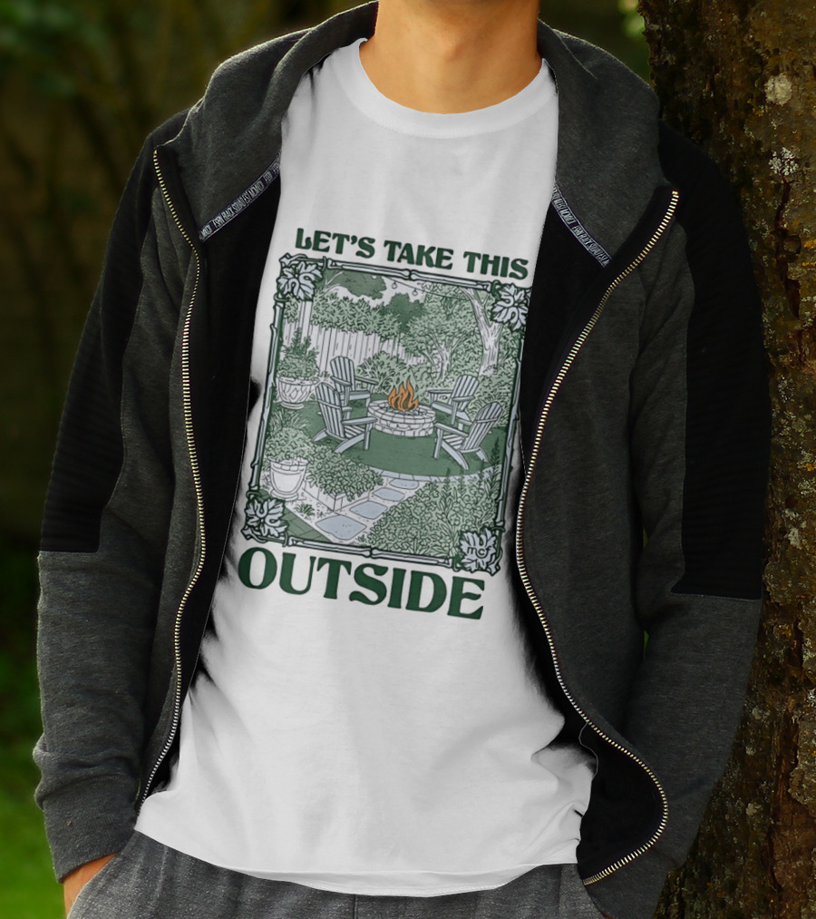 Let's Take This Outside Campfire Garden Gathering T-Shirt