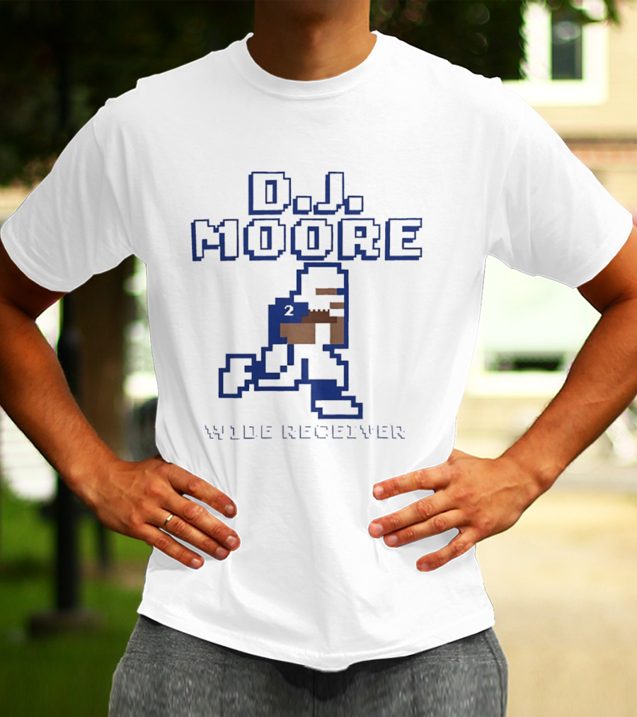 D.J. Moore Wide Receiver Carolina Panthers Football Pixel T-Shirt