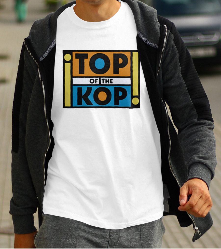 Top Of The Kop Block Lettering Bold Colorful Rectangles T-Shirt