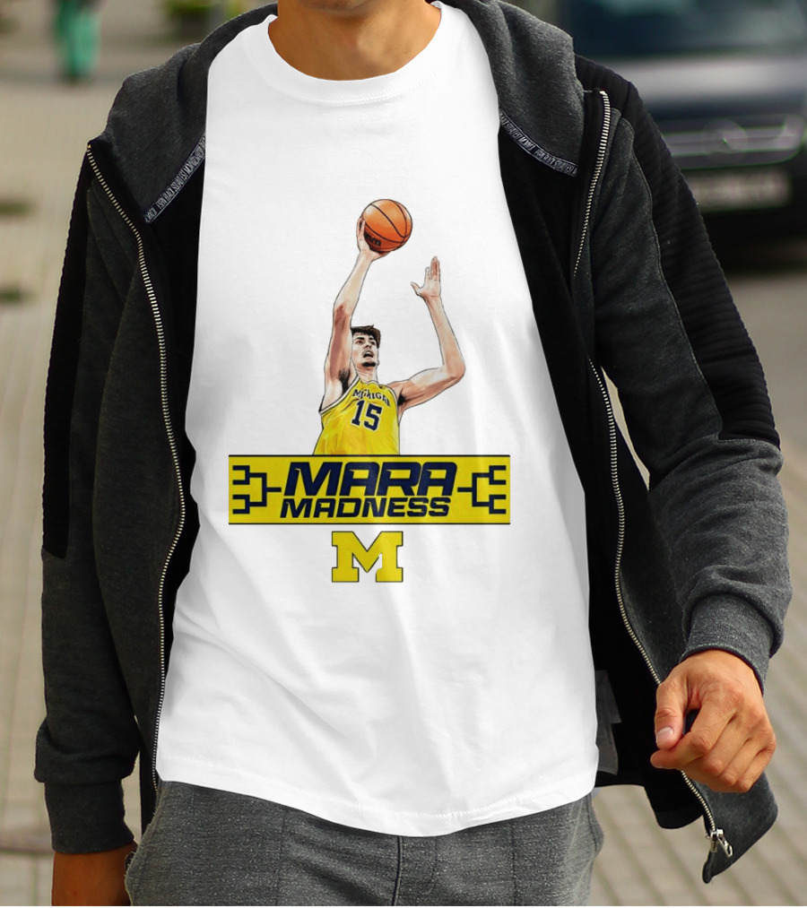 Mara Madness University Of Michigan Basketball Aday Mara Number 15 T-Shirt