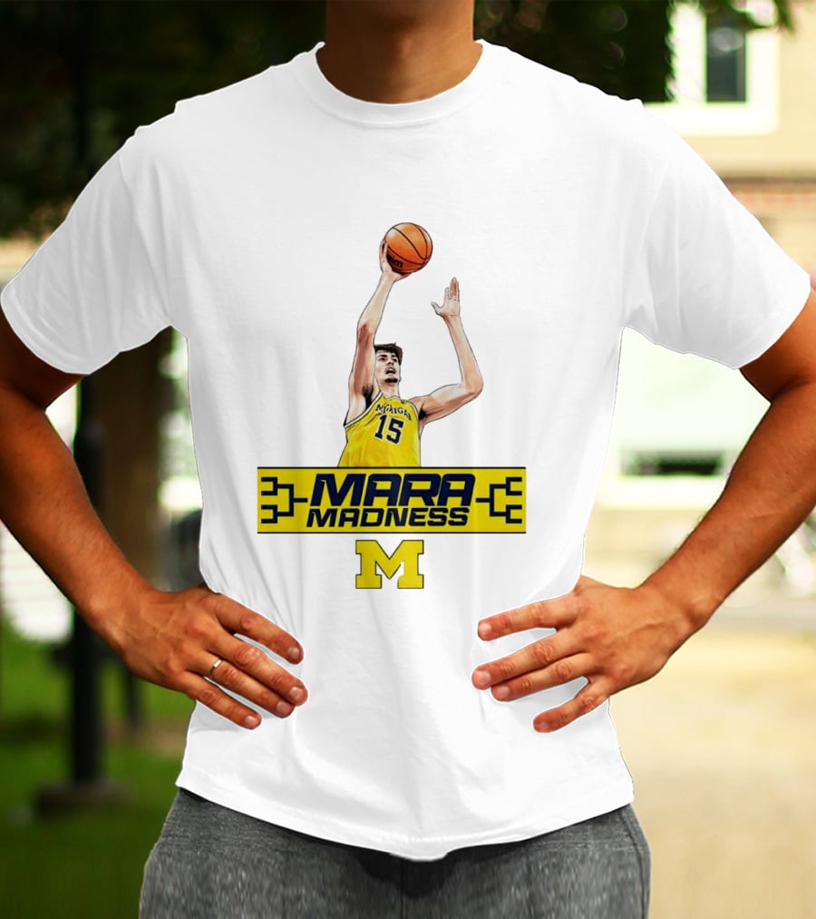 Mara Madness University Of Michigan Basketball Aday Mara Number 15 T-Shirt