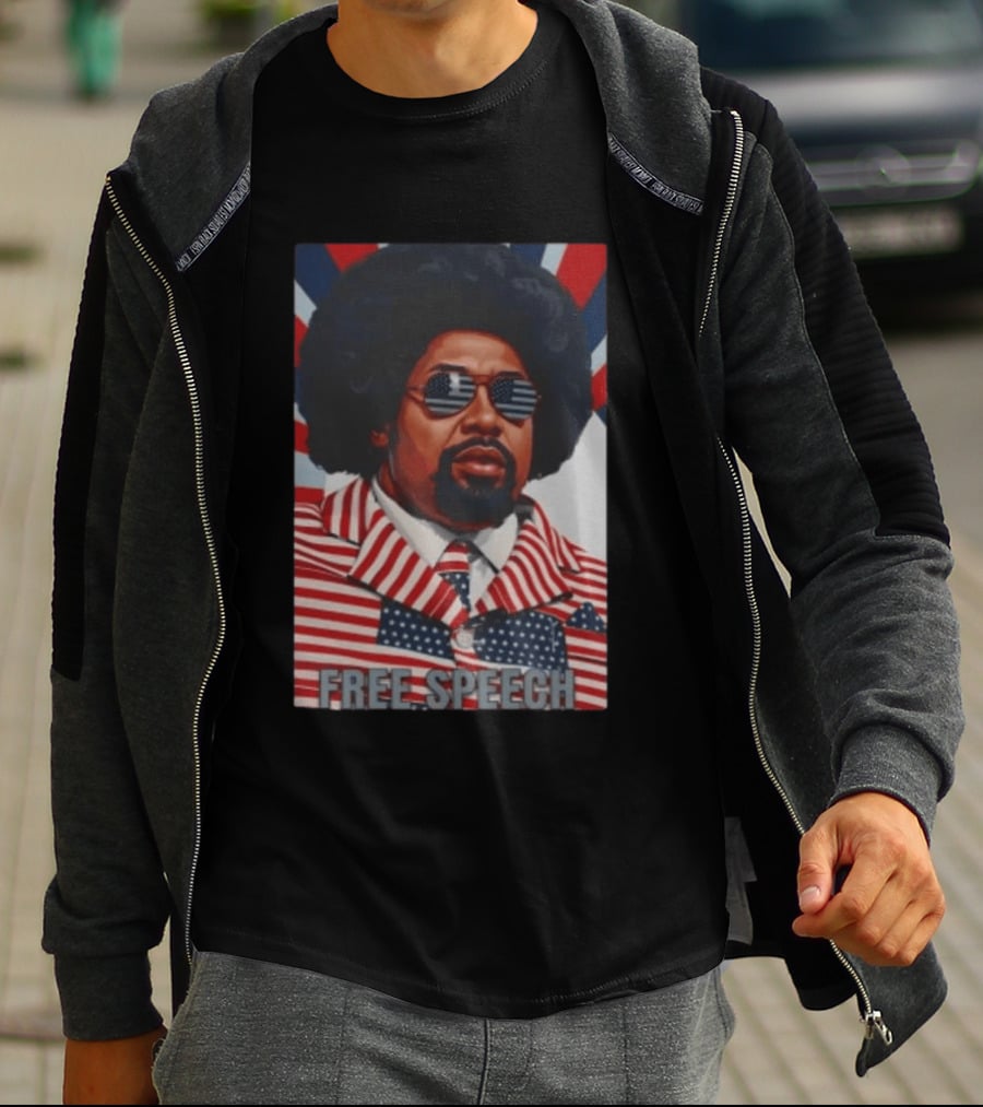 Aftoman Free Speech Patriotic Afro American Flag Suit T-Shirt