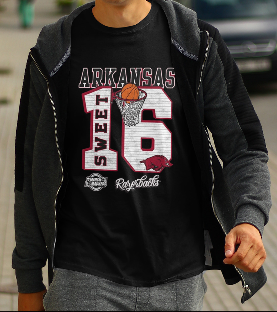 Arkansas Razorbacks March Madness 2026 NCAA Sweet 16 Basketball T-Shirt