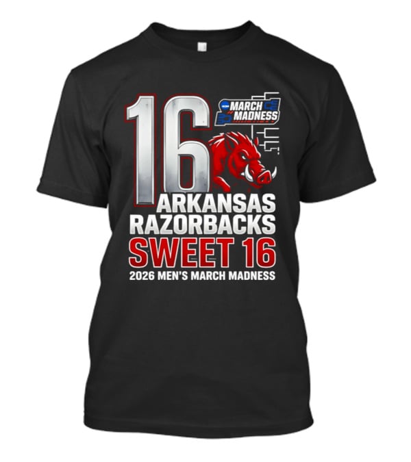 Arkansas Razorbacks Sweet 16 2026 Men's March Madness Tournament T-Shirt