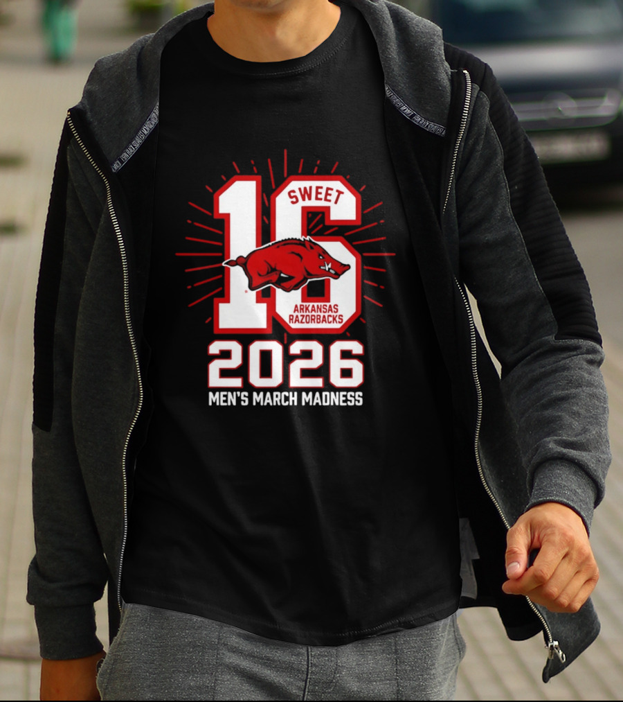 Arkansas Razorbacks Sweet 16 2026 Men's March Madness T-Shirt