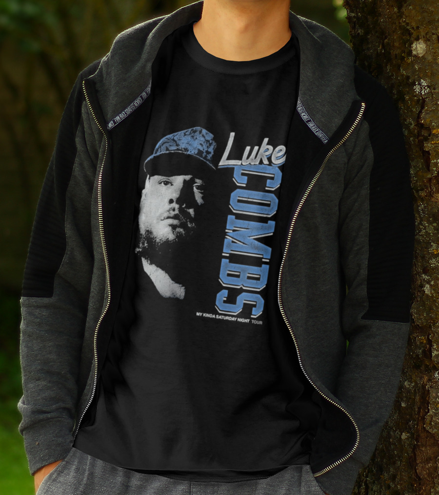 Luke Combs My Kinda Saturday Night Tour Hat And Bearded Face T-Shirt