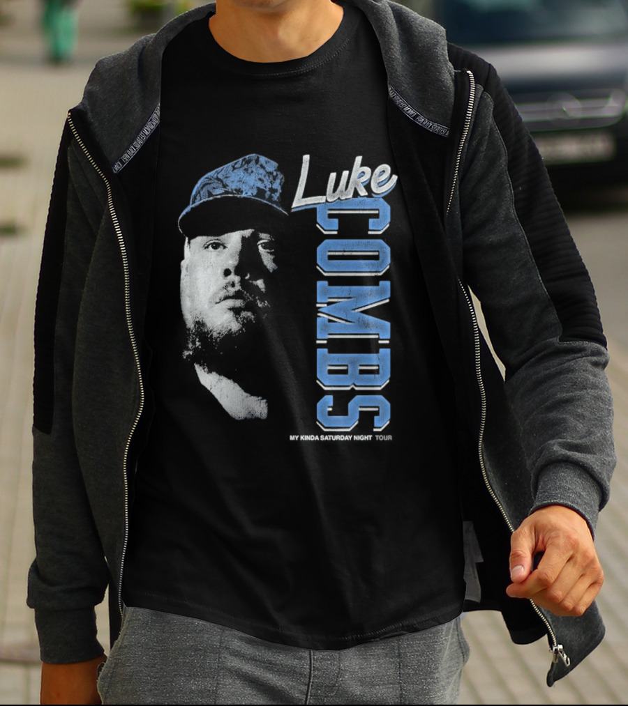 Luke Combs My Kinda Saturday Night Tour Hat And Bearded Face T-Shirt