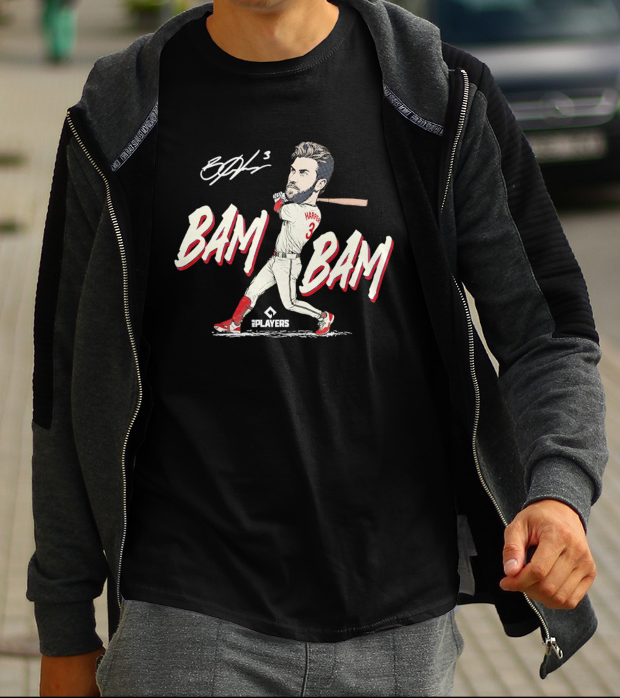 Bryce Harper Bam Bam Caricature Philadelphia Phillies Players Collection T-Shirt