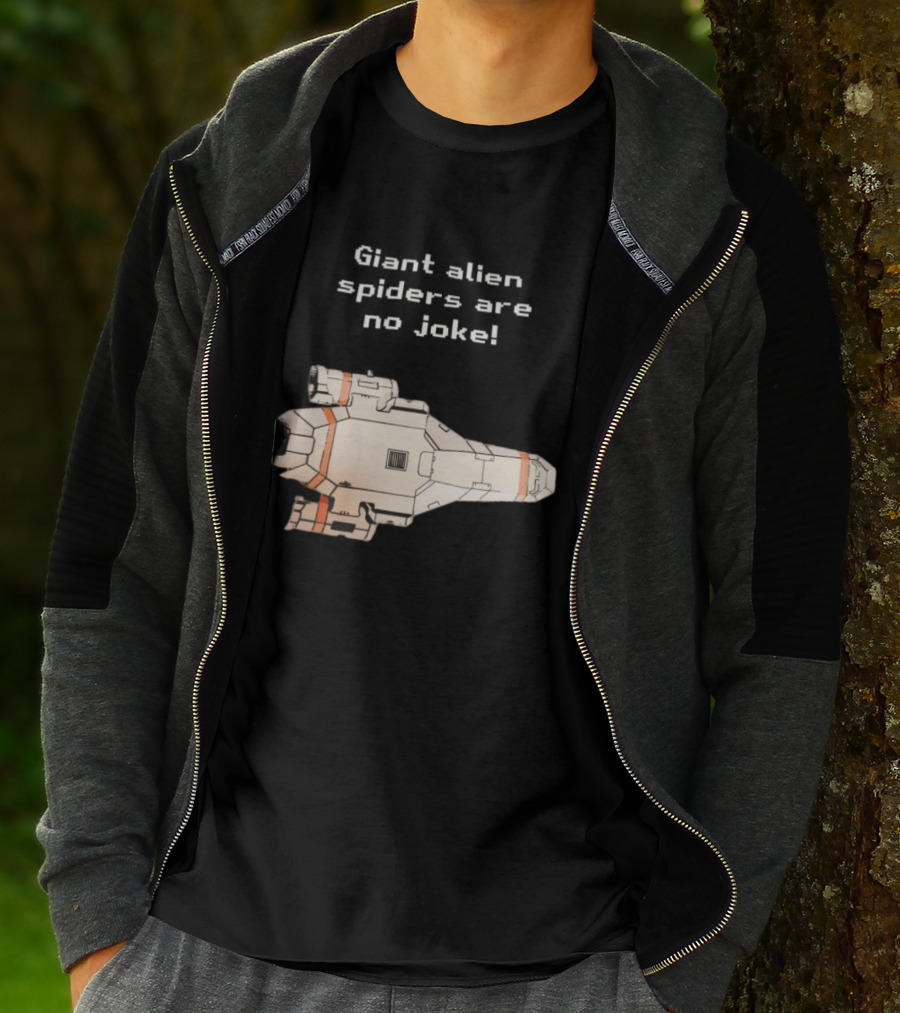 Giant Alien Spiders Are No Joke Spaceship T-Shirt