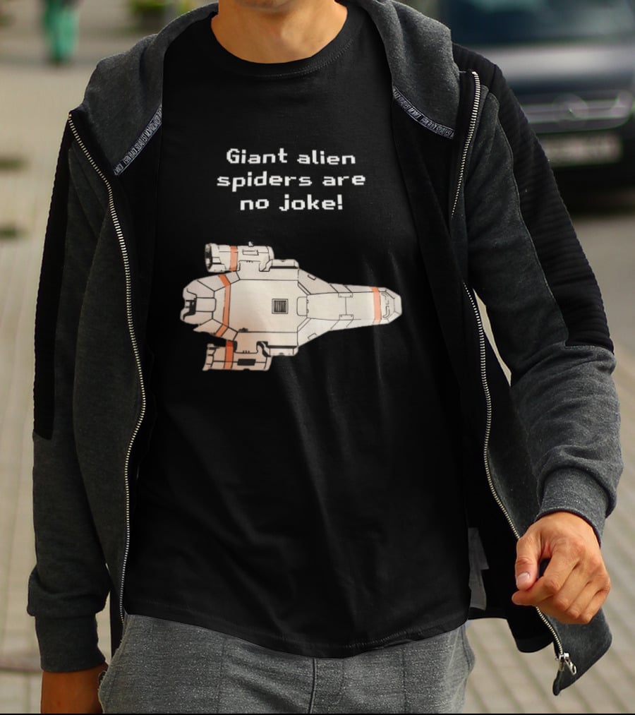 Giant Alien Spiders Are No Joke Spaceship T-Shirt