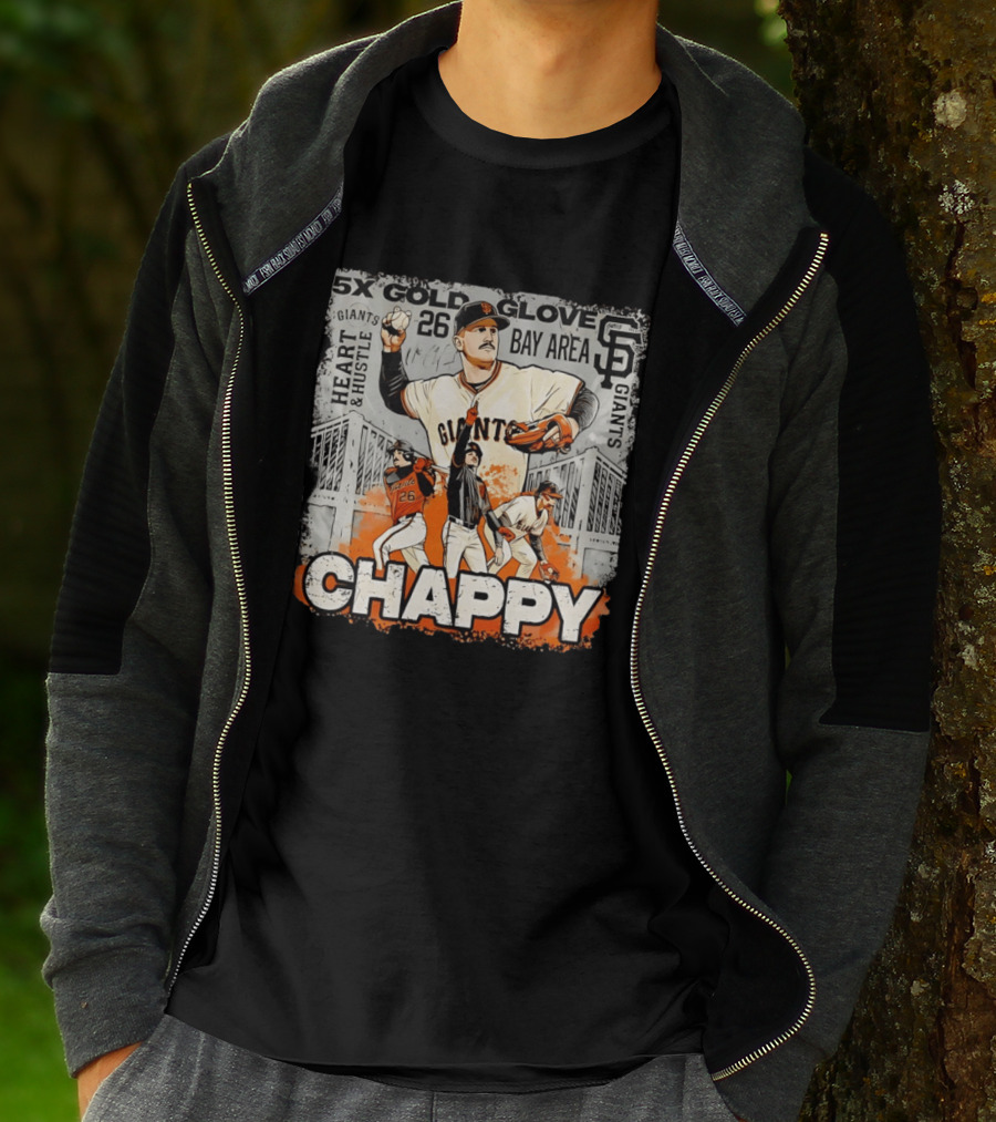 5X Gold Glove Chappy Matt Chapma 26 Giants Heart Hustle Bay Area San Francisco T-Shirt