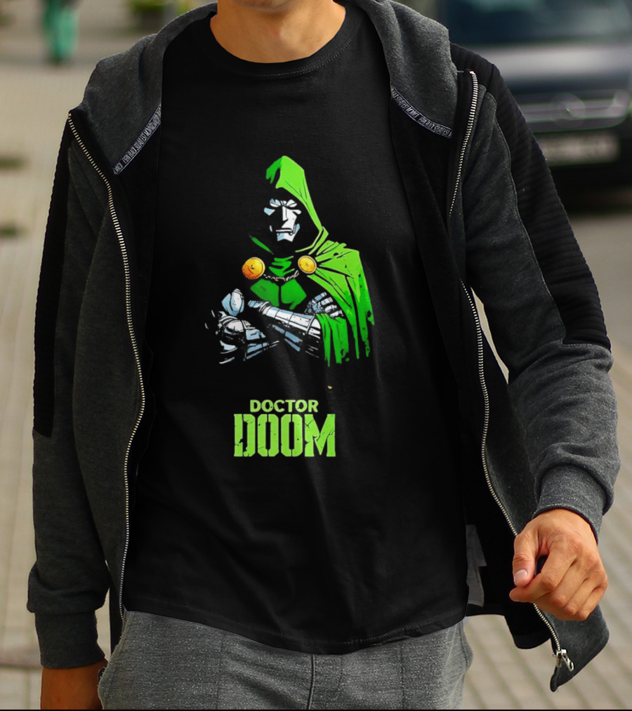 Doctor Doom Green Armor Crossed Arms Marvel T-Shirt