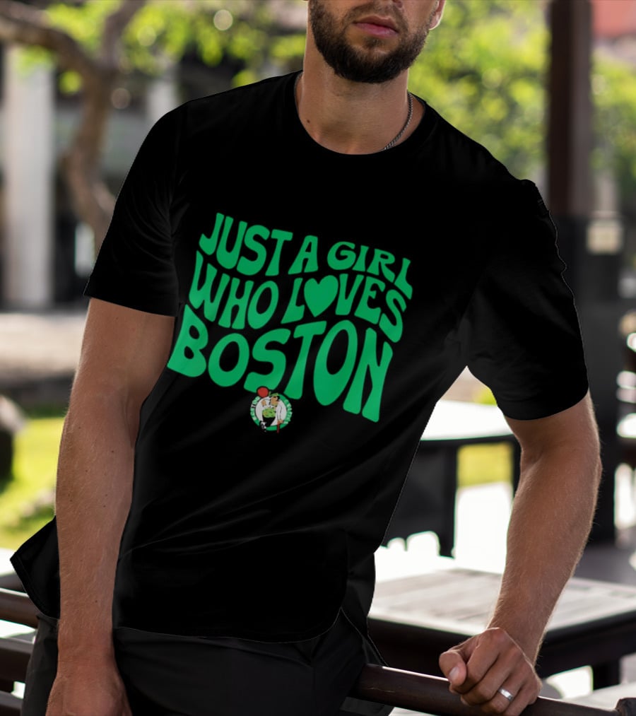 Just A Girl Who Loves Boston Celtics With Heart T-Shirt