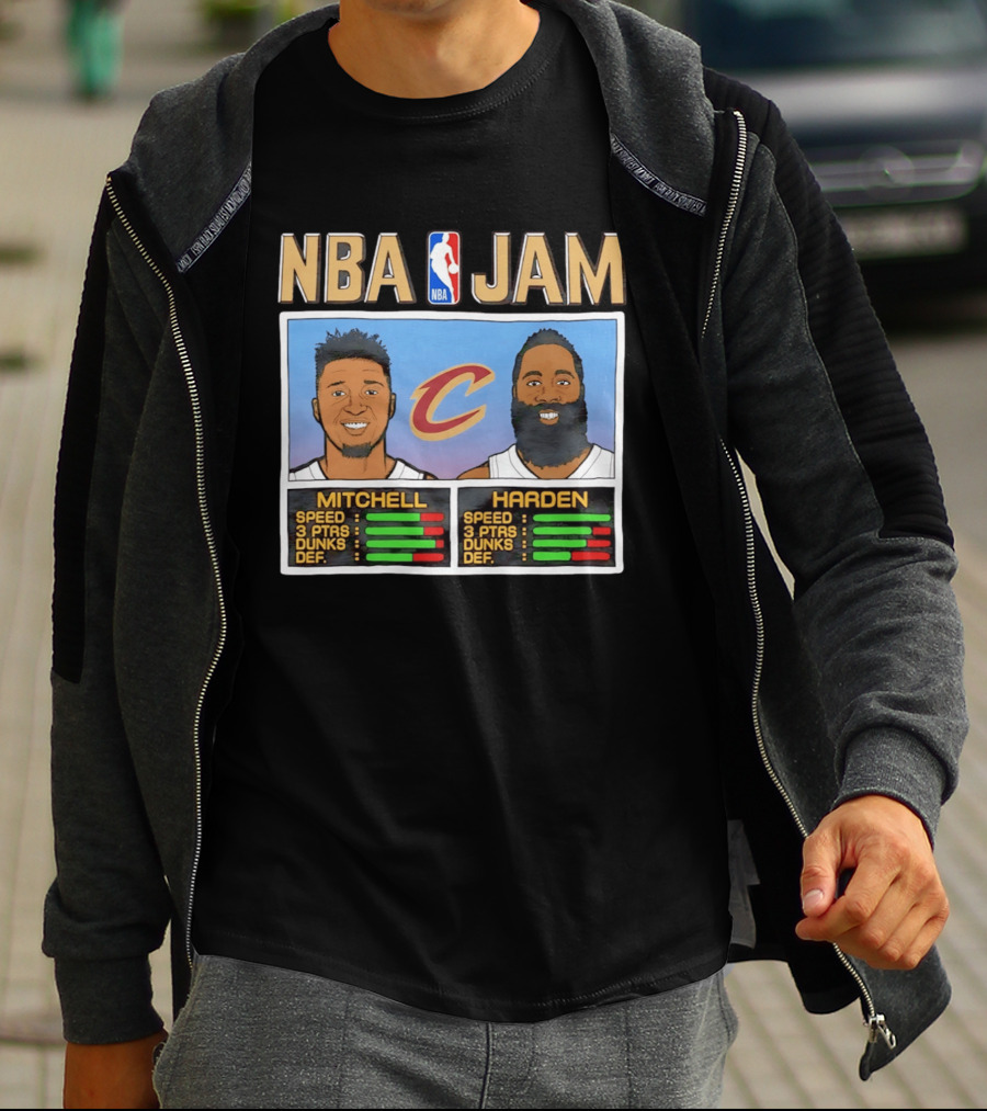 NBA Jam Cleveland Cavaliers Donovan Mitchell James Harden T-Shirt