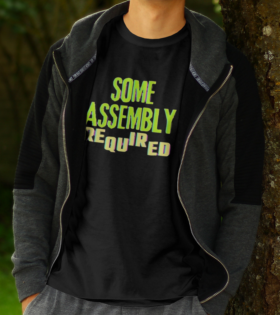 Some Assembly Required Block Style Multicolor T-Shirt
