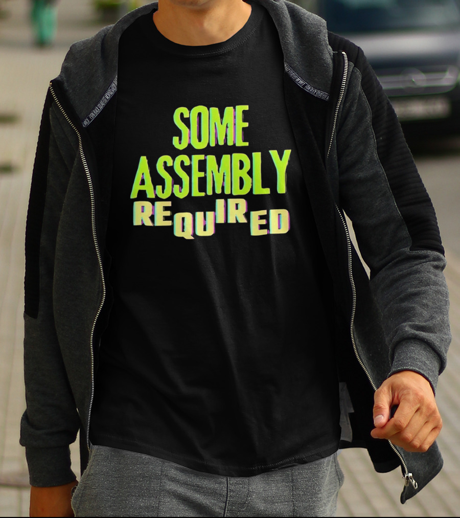 Some Assembly Required Block Style Multicolor T-Shirt