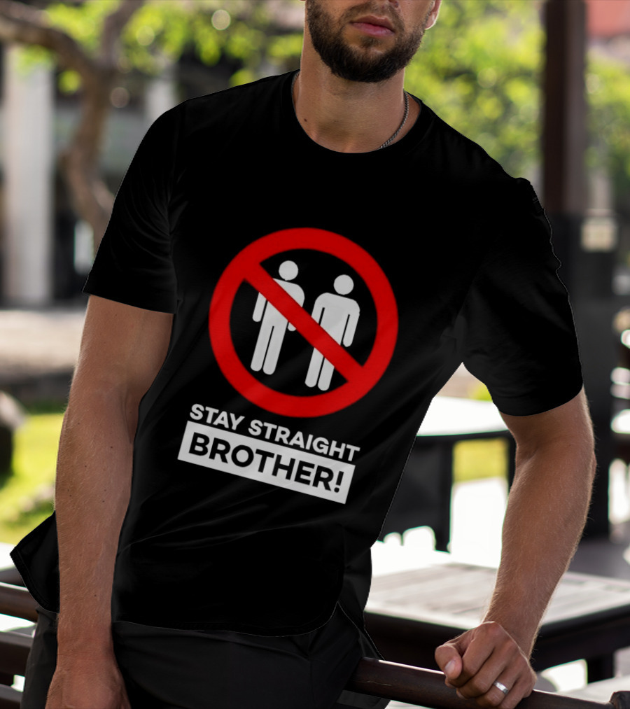 Stay Straight Brother Circle Cross Stencil T-Shirt