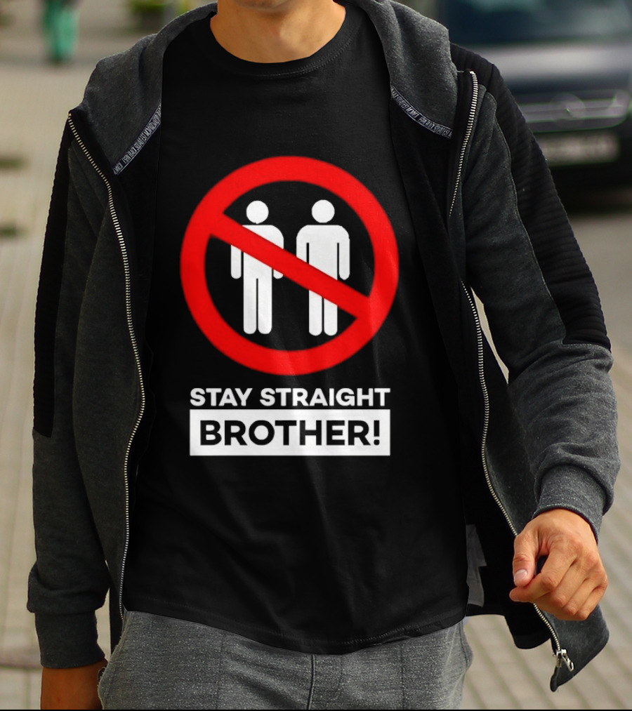 Stay Straight Brother Circle Cross Stencil T-Shirt