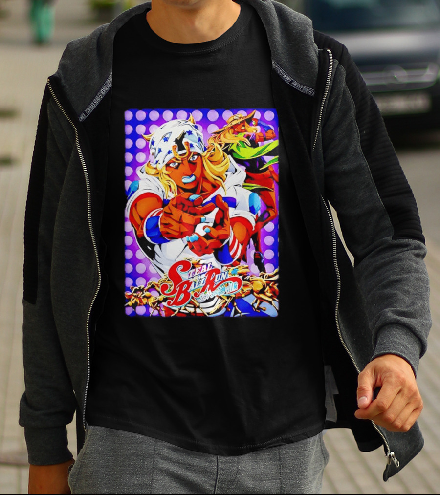 Steal Ball Run Anime JoJo's Bizarre Adventure Colorful Manga T-Shirt
