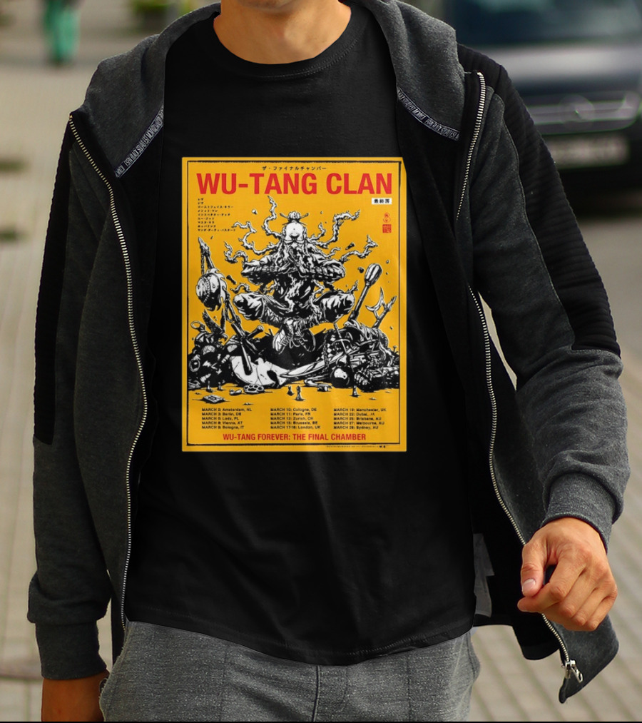 Wu Tang Clan 2026 Europe Tour Wu Tang Forever The Final Chamber Yellow T-Shirt