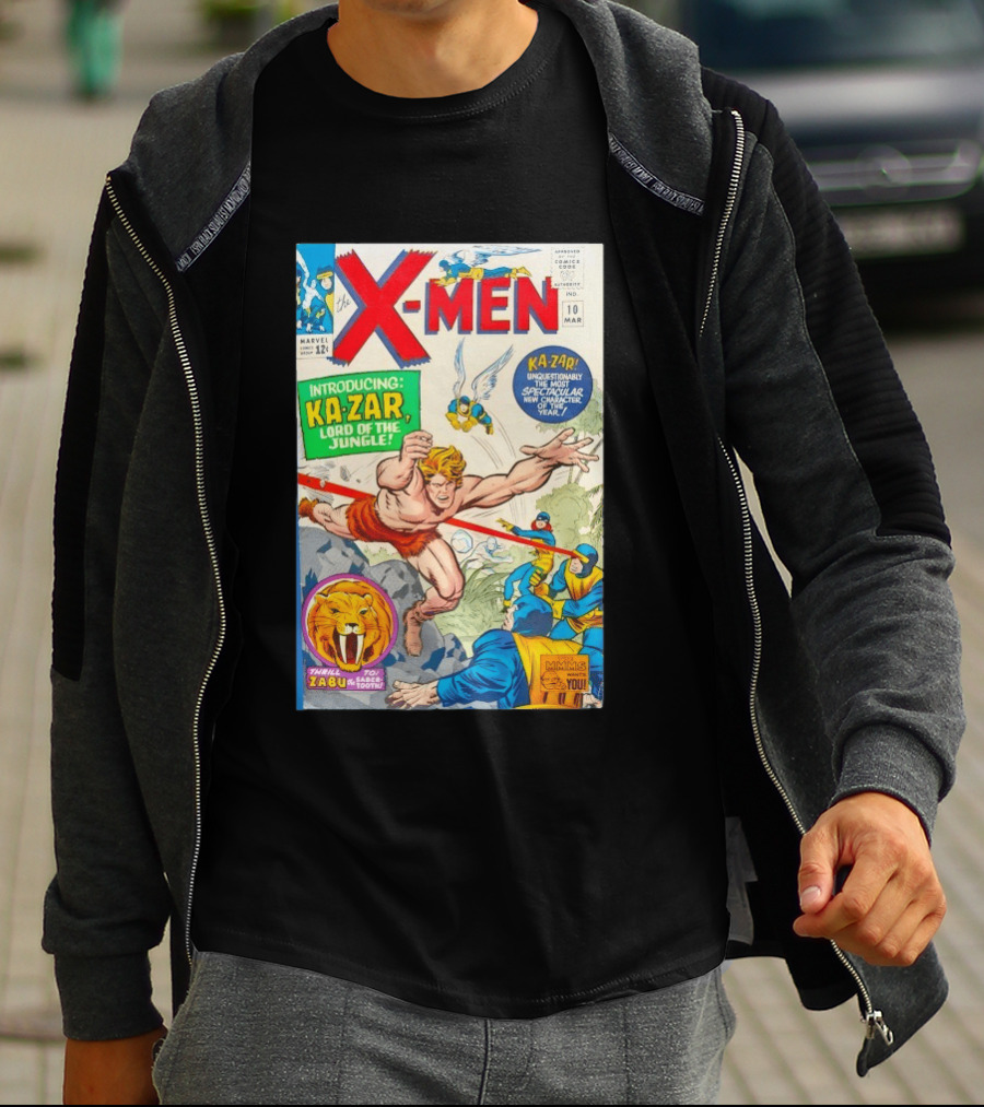 X Men 10 Introducing Ka Zar Lord Of The Jungle Marvel Comic Cover With Thrill To Zabu And Unquestionably The Most Spectacular New T-Shirt