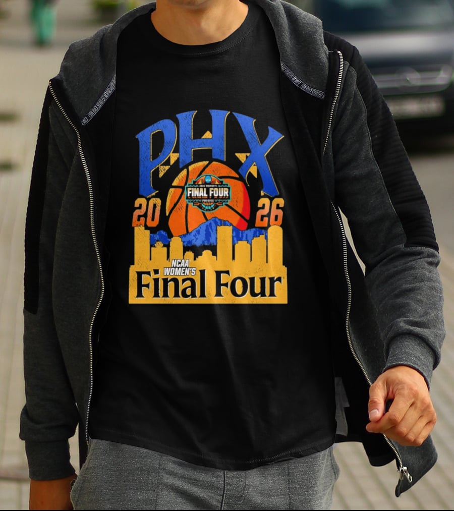 NCAA Women's Final Four Phoenix 2026 PHX City Skyline Basketball T-Shirt