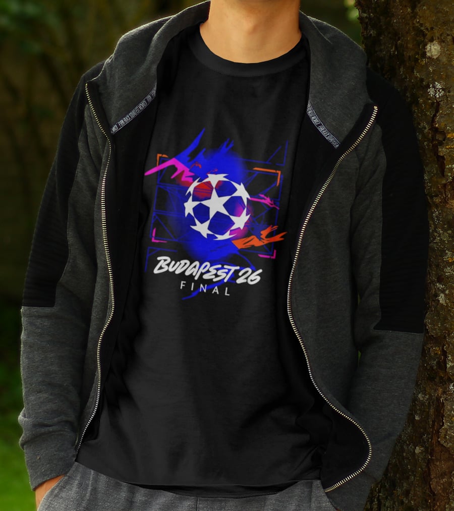 Budapest 26 Final UCL Decorative Hero Soccer Star T-Shirt