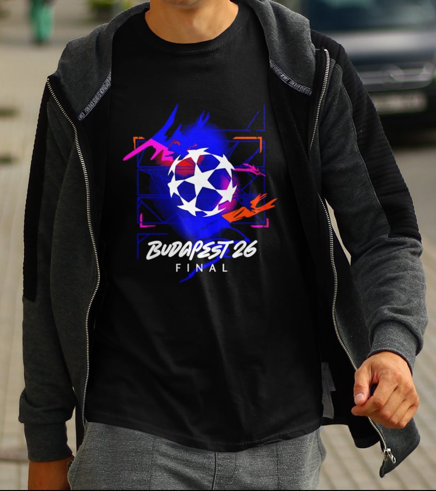 Budapest 26 Final UCL Decorative Hero Soccer Star T-Shirt
