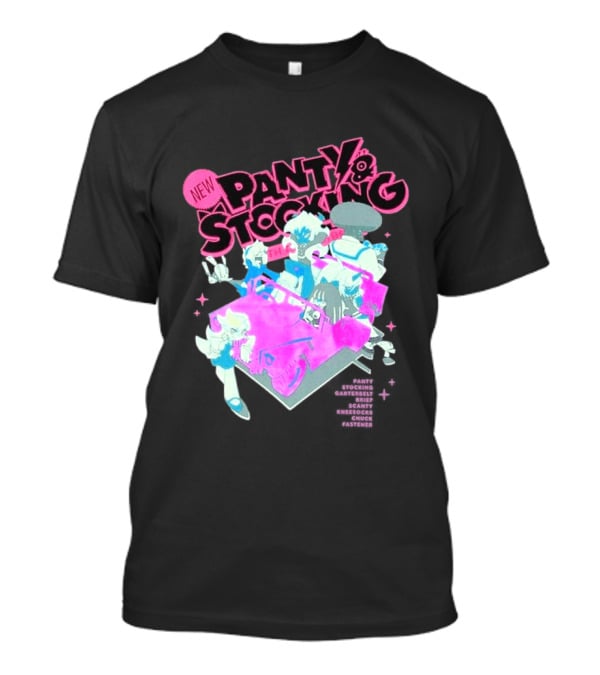 New Panty & Stocking With Garterbelt Anime Characters Colorful Car Scene T-Shirt