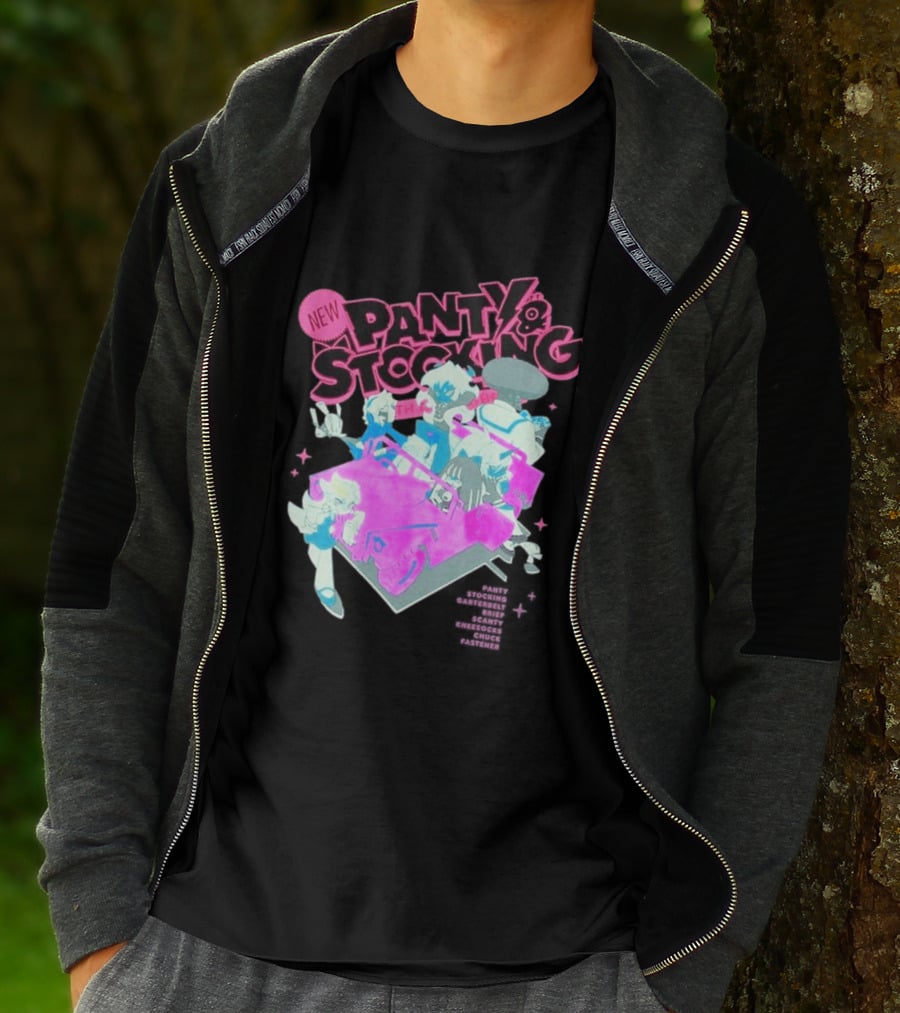 New Panty & Stocking With Garterbelt Anime Characters Colorful Car Scene T-Shirt