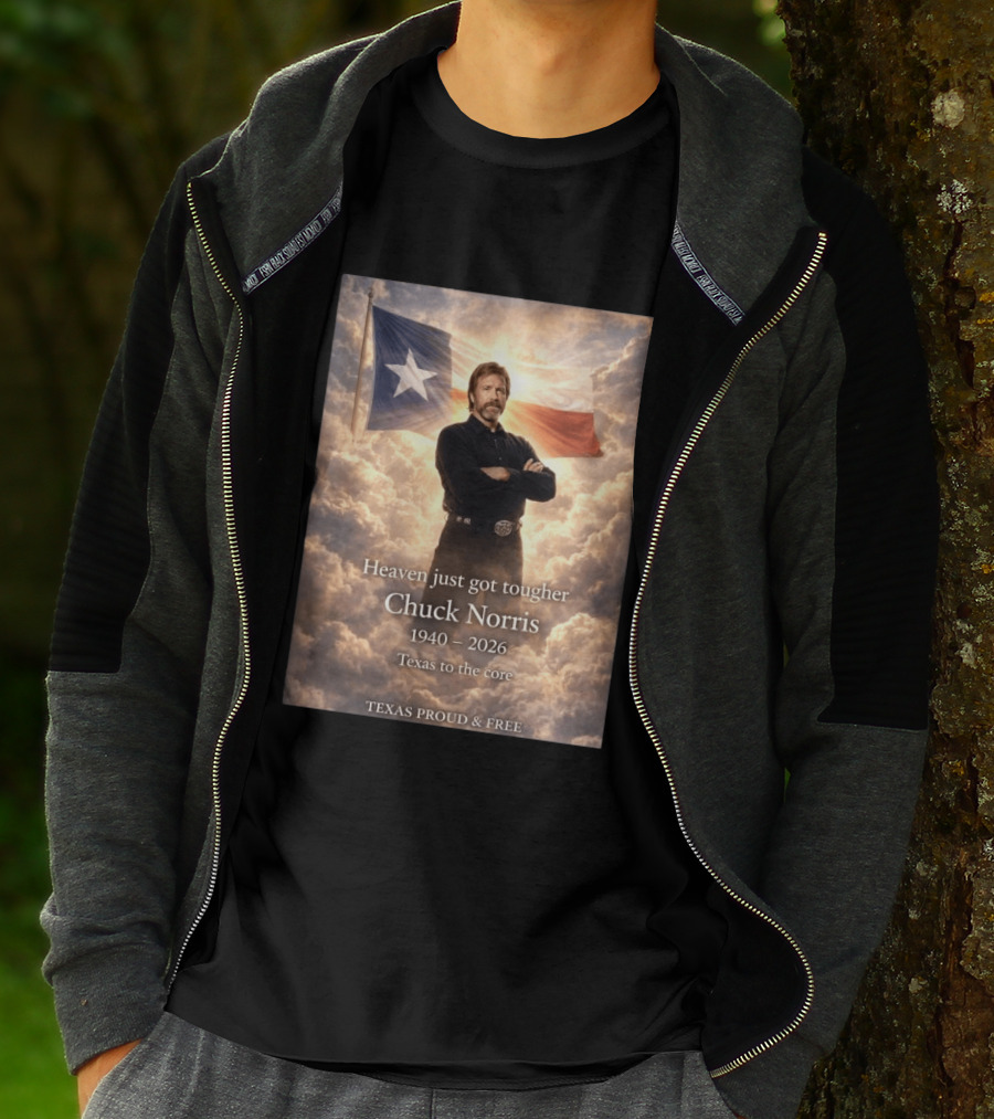 Texas Proud And Free Heaven Just Got Tougher Chuck Norris 1940 2026 Texas To The Core T-Shirt