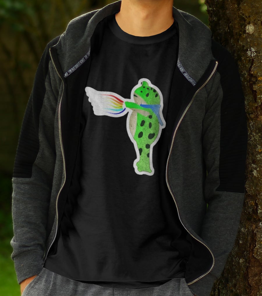 Portland Frog Holding Rainbow Flag LGBT Pride Anti Maga Protest T-Shirt