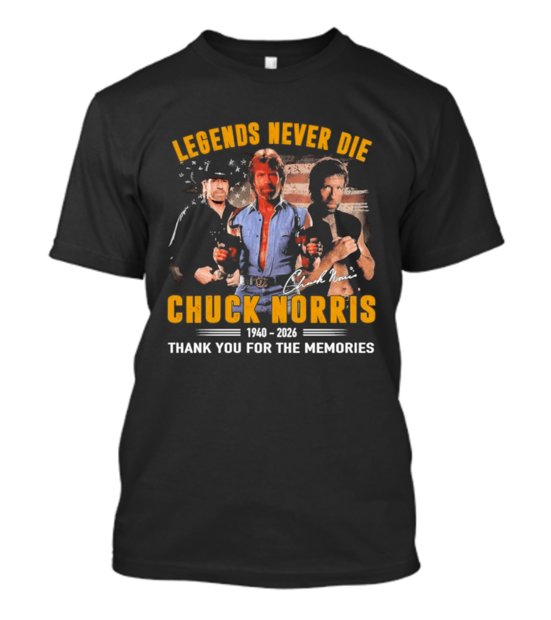 Legends Never Die Chuck Norris 1940 2026 Thank You For The Memories T-Shirt