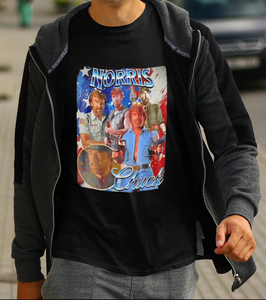 Chuck Norris Walker Texas Ranger Way Of The Dragon American Flag T-Shirt