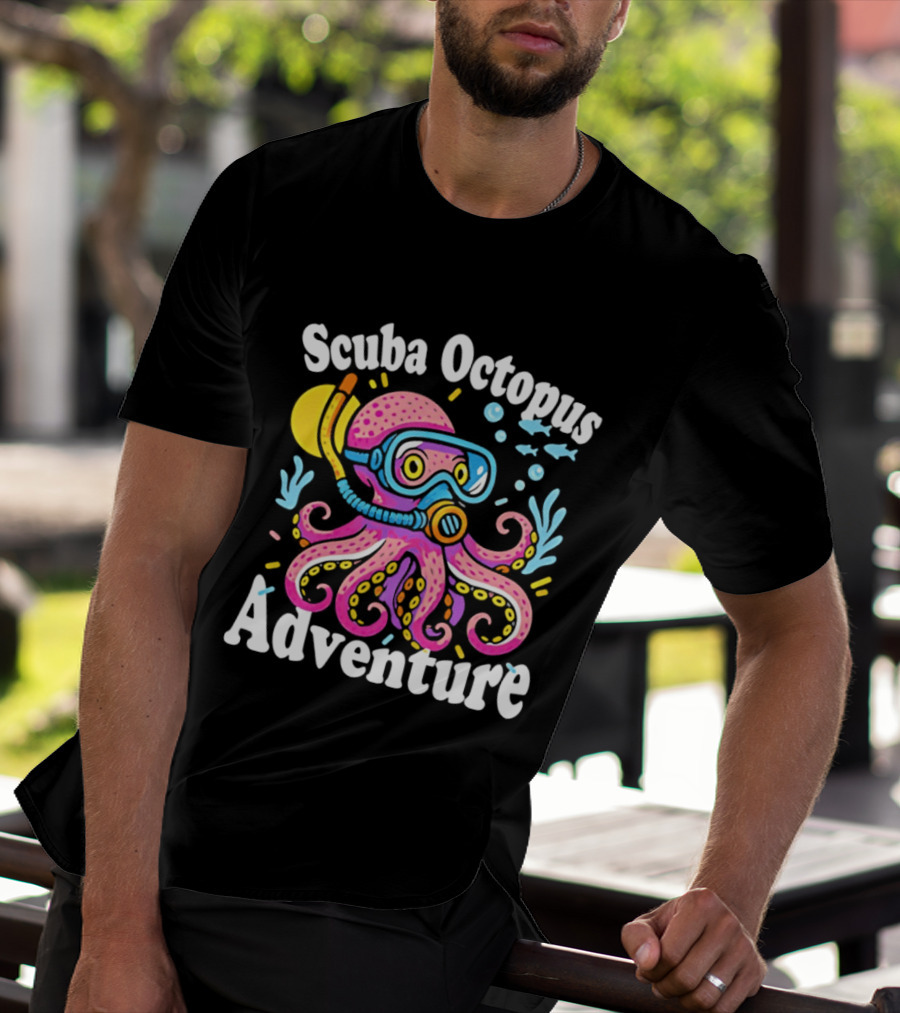 Scuba Octopus Adventure Snorkeling Deep Sea Journey T-Shirt