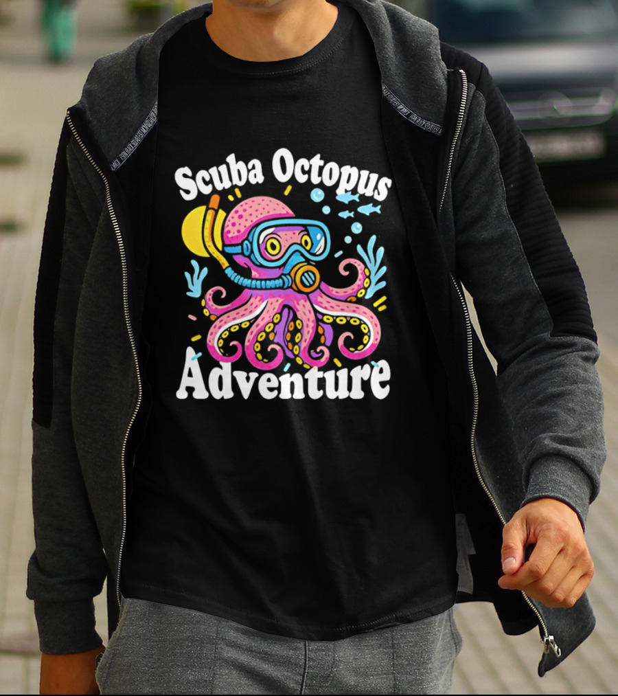 Scuba Octopus Adventure Snorkeling Deep Sea Journey T-Shirt