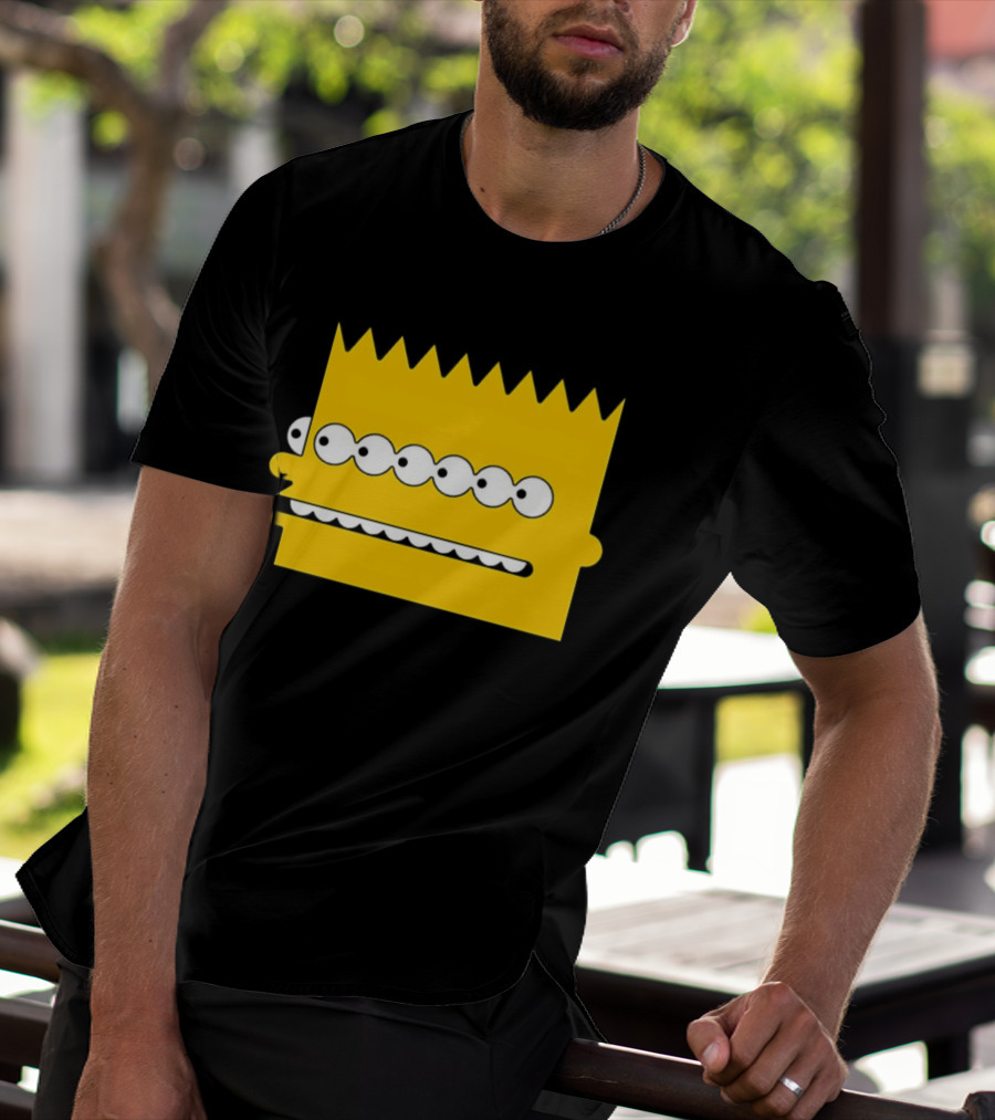 Simps Multi Mult Bart Yellow Silhouette Cartoon Eyes T-Shirt