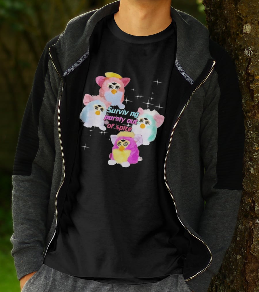 Surviving Purely Out Of Spite With Four Colorful Furbies T-Shirt