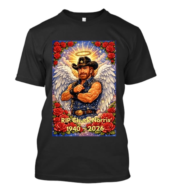 RIP Chuck Norris Angelic Cowboy Tribute 1940 2026 T-Shirt