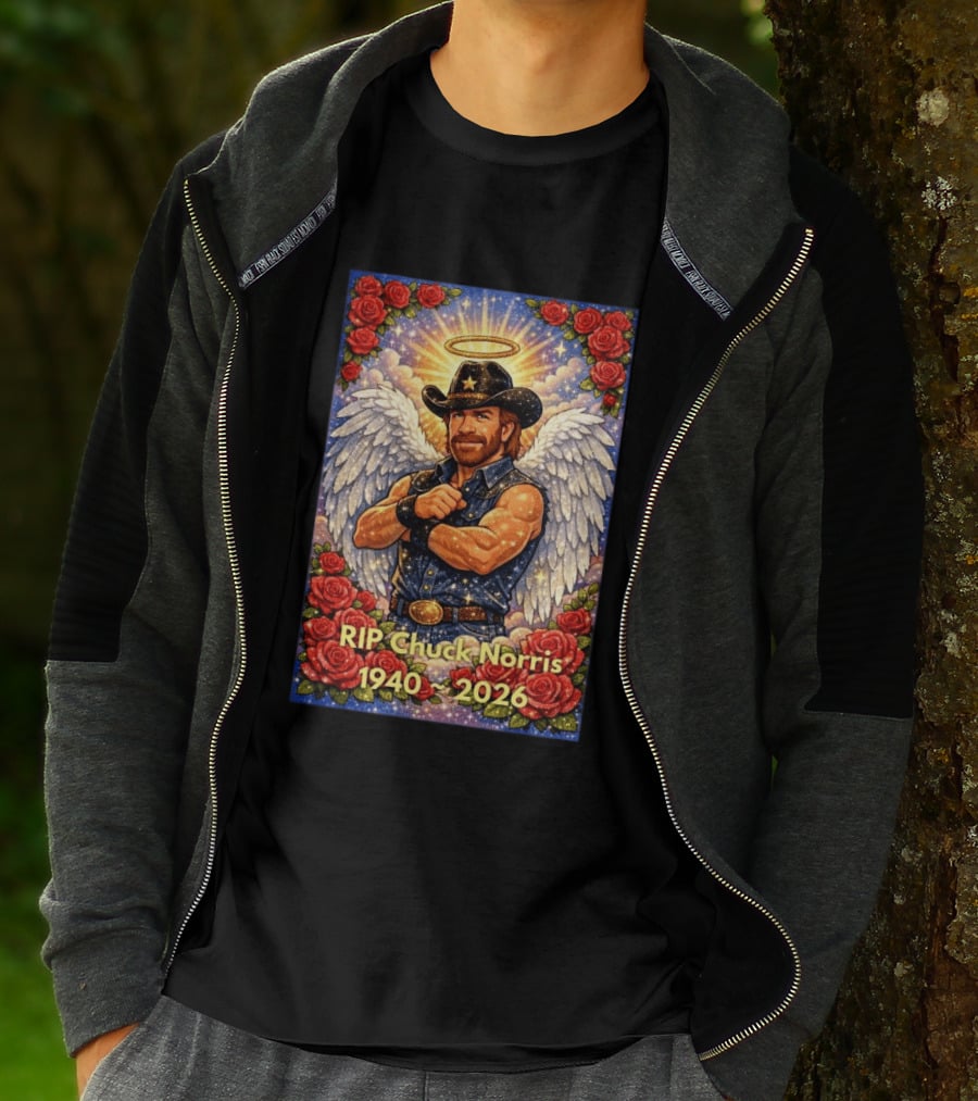 RIP Chuck Norris Angelic Cowboy Tribute 1940 2026 T-Shirt