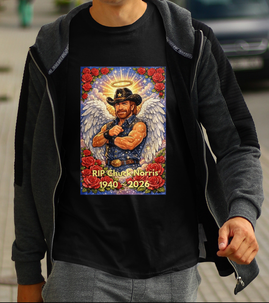 RIP Chuck Norris Angelic Cowboy Tribute 1940 2026 T-Shirt