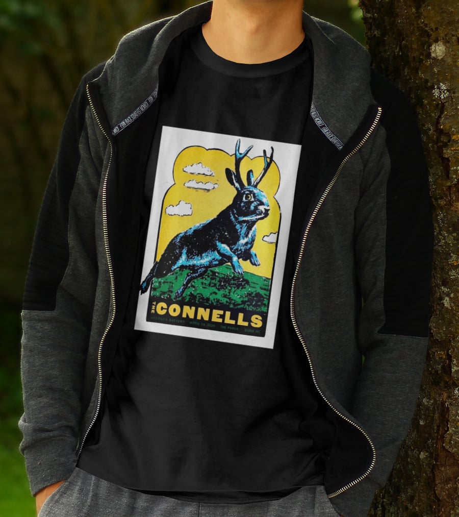 The Connells April 11 2026 The Pyrle Greensboro NC With Bass Battery Jackalope T-Shirt