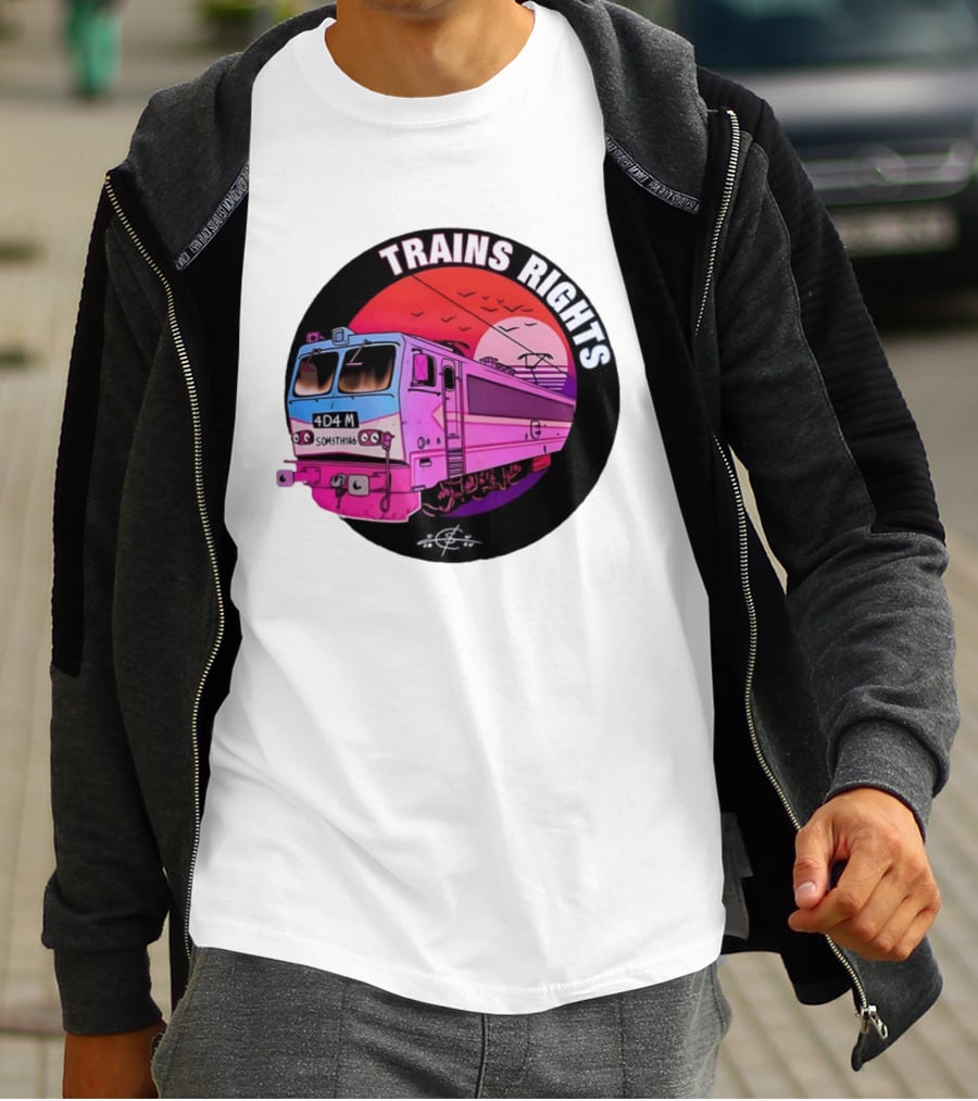 4D4M Something Trains Rights Sunset Train T-Shirt
