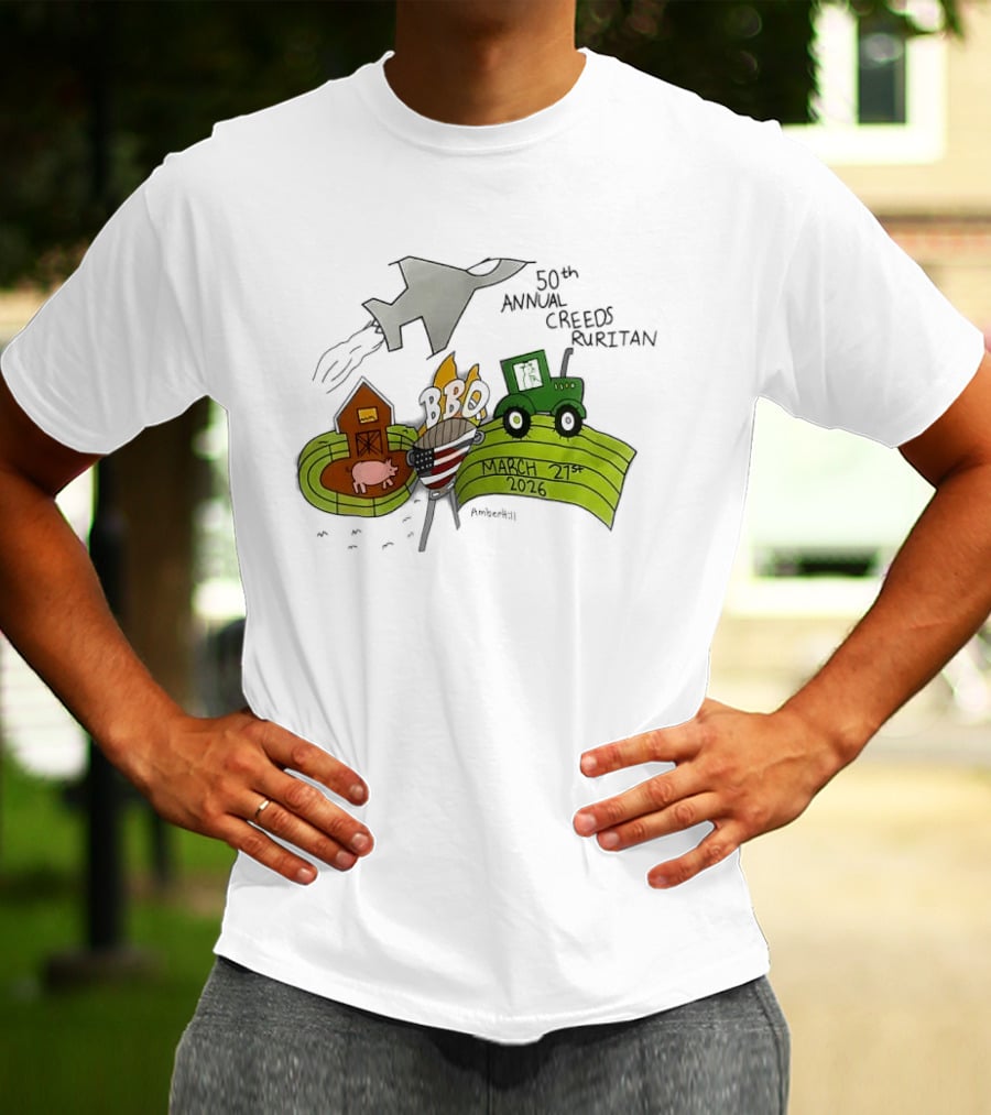 50th Annual Creeds Ruritan March 21st 2026 Farm Scene With Tractor And Barn T-Shirt