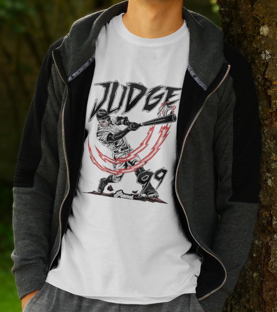 Aaron Judge 99 Yankees Baseball Power Swing Flame T-Shirt